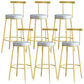 Metal Low Back Dining Stools Glam Armless Bar Stools with Gold Metal Base Grey 6 Piece Set Clearhalo 'Bar Furniture' 'Bar Stools' 'bar_stools' 'furn' 'furn_bar_stools' 'Furniture' 'Kitchen & Dining Furniture' 6746796