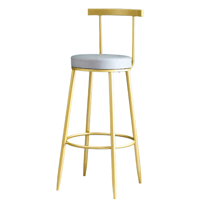 Metal Low Back Dining Stools Glam Armless Bar Stools with Gold Metal Base Clearhalo 'Bar Furniture' 'Bar Stools' 'bar_stools' 'furn' 'furn_bar_stools' 'Furniture' 'Kitchen & Dining Furniture' 6746799