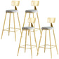 Metal Low Back Dining Stools Glam Armless Bar Stools with Gold Metal Base Dark Gray 4 Piece Set Clearhalo 'Bar Furniture' 'Bar Stools' 'bar_stools' 'furn' 'furn_bar_stools' 'Furniture' 'Kitchen & Dining Furniture' 6746801