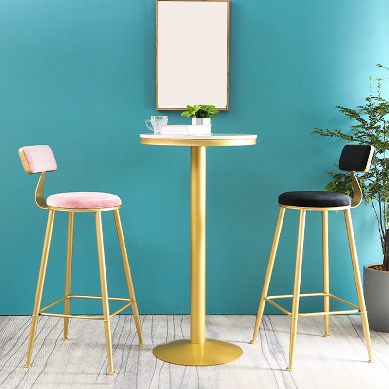 Metal Low Back Dining Stools Glam Armless Bar Stools with Gold Metal Base Clearhalo 'Bar Furniture' 'Bar Stools' 'bar_stools' 'furn' 'furn_bar_stools' 'Furniture' 'Kitchen & Dining Furniture' 6746811