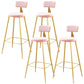 Metal Low Back Dining Stools Glam Armless Bar Stools with Gold Metal Base Gold-Pink 4 Piece Set Clearhalo 'Bar Furniture' 'Bar Stools' 'bar_stools' 'furn' 'furn_bar_stools' 'Furniture' 'Kitchen & Dining Furniture' 6746815