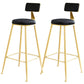 Metal Low Back Dining Stools Glam Armless Bar Stools with Gold Metal Base Black-Gold 2 Piece Set Clearhalo 'Bar Furniture' 'Bar Stools' 'bar_stools' 'furn' 'furn_bar_stools' 'Furniture' 'Kitchen & Dining Furniture' 6746818