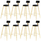 Metal Low Back Dining Stools Glam Armless Bar Stools with Gold Metal Base Black-Gold 8 Piece Set Clearhalo 'Bar Furniture' 'Bar Stools' 'bar_stools' 'furn' 'furn_bar_stools' 'Furniture' 'Kitchen & Dining Furniture' 6746821