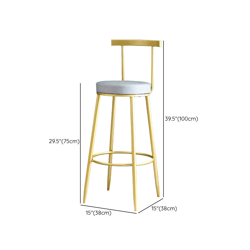 Metal Low Back Dining Stools Glam Armless Bar Stools with Gold Metal Base Clearhalo 'Bar Furniture' 'Bar Stools' 'bar_stools' 'furn' 'furn_bar_stools' 'Furniture' 'Kitchen & Dining Furniture' 6746822