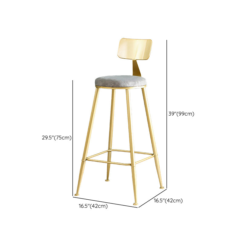 Metal Low Back Dining Stools Glam Armless Bar Stools with Gold Metal Base Clearhalo 'Bar Furniture' 'Bar Stools' 'bar_stools' 'furn' 'furn_bar_stools' 'Furniture' 'Kitchen & Dining Furniture' 6746824