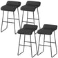 Faux Leather Armless Dining Stools Contemporary Bar Stools with Metal Base Black 4 Piece Set Clearhalo 'Bar Furniture' 'Bar Stools' 'bar_stools' 'furn' 'furn_bar_stools' 'Furniture' 'Kitchen & Dining Furniture' 6746827