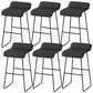 Faux Leather Armless Dining Stools Contemporary Bar Stools with Metal Base Black 6 Piece Set Clearhalo 'Bar Furniture' 'Bar Stools' 'bar_stools' 'furn' 'furn_bar_stools' 'Furniture' 'Kitchen & Dining Furniture' 6746829