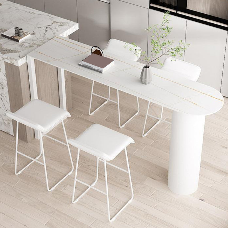 Faux Leather Armless Dining Stools Contemporary Bar Stools with Metal Base Clearhalo 'Bar Furniture' 'Bar Stools' 'bar_stools' 'furn' 'furn_bar_stools' 'Furniture' 'Kitchen & Dining Furniture' 6746830