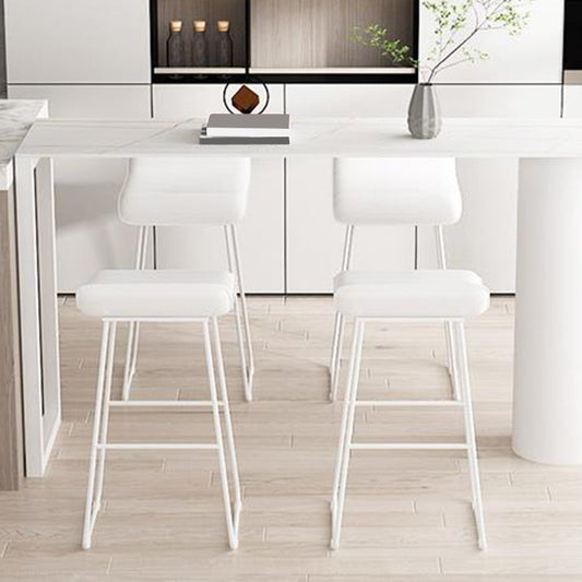 Faux Leather Armless Dining Stools Contemporary Bar Stools with Metal Base Clearhalo 'Bar Furniture' 'Bar Stools' 'bar_stools' 'furn' 'furn_bar_stools' 'Furniture' 'Kitchen & Dining Furniture' 6746831