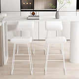 Faux Leather Armless Dining Stools Contemporary Bar Stools with Metal Base Clearhalo 'Bar Furniture' 'Bar Stools' 'bar_stools' 'furn' 'furn_bar_stools' 'Furniture' 'Kitchen & Dining Furniture' 6746831