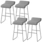 Faux Leather Armless Dining Stools Contemporary Bar Stools with Metal Base Gray 4 Piece Set Clearhalo 'Bar Furniture' 'Bar Stools' 'bar_stools' 'furn' 'furn_bar_stools' 'Furniture' 'Kitchen & Dining Furniture' 6746835