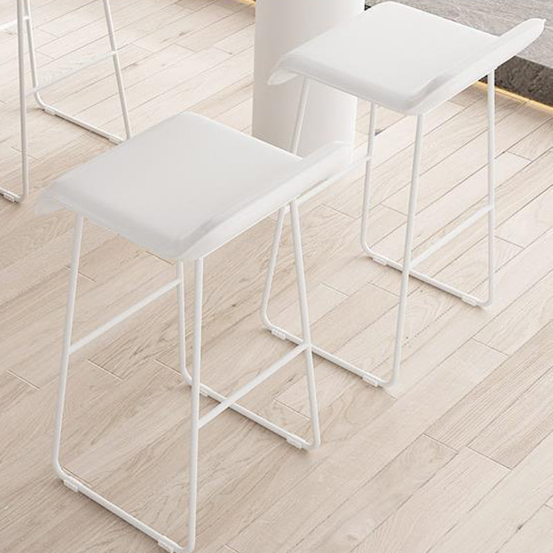 Faux Leather Armless Dining Stools Contemporary Bar Stools with Metal Base Clearhalo 'Bar Furniture' 'Bar Stools' 'bar_stools' 'furn' 'furn_bar_stools' 'Furniture' 'Kitchen & Dining Furniture' 6746836