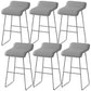 Faux Leather Armless Dining Stools Contemporary Bar Stools with Metal Base Gray 6 Piece Set Clearhalo 'Bar Furniture' 'Bar Stools' 'bar_stools' 'furn' 'furn_bar_stools' 'Furniture' 'Kitchen & Dining Furniture' 6746837