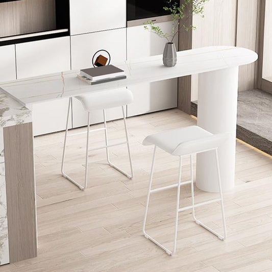 Faux Leather Armless Dining Stools Contemporary Bar Stools with Metal Base Clearhalo 'Bar Furniture' 'Bar Stools' 'bar_stools' 'furn' 'furn_bar_stools' 'Furniture' 'Kitchen & Dining Furniture' 6746838