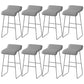 Faux Leather Armless Dining Stools Contemporary Bar Stools with Metal Base Gray 8 Piece Set Clearhalo 'Bar Furniture' 'Bar Stools' 'bar_stools' 'furn' 'furn_bar_stools' 'Furniture' 'Kitchen & Dining Furniture' 6746839