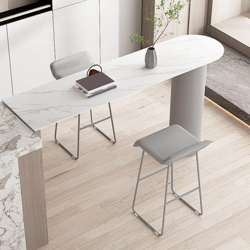 Faux Leather Armless Dining Stools Contemporary Bar Stools with Metal Base Clearhalo 'Bar Furniture' 'Bar Stools' 'bar_stools' 'furn' 'furn_bar_stools' 'Furniture' 'Kitchen & Dining Furniture' 6746842