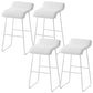 Faux Leather Armless Dining Stools Contemporary Bar Stools with Metal Base White 4 Piece Set Clearhalo 'Bar Furniture' 'Bar Stools' 'bar_stools' 'furn' 'furn_bar_stools' 'Furniture' 'Kitchen & Dining Furniture' 6746843