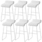 Faux Leather Armless Dining Stools Contemporary Bar Stools with Metal Base White 6 Piece Set Clearhalo 'Bar Furniture' 'Bar Stools' 'bar_stools' 'furn' 'furn_bar_stools' 'Furniture' 'Kitchen & Dining Furniture' 6746844