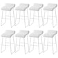 Faux Leather Armless Dining Stools Contemporary Bar Stools with Metal Base White 8 Piece Set Clearhalo 'Bar Furniture' 'Bar Stools' 'bar_stools' 'furn' 'furn_bar_stools' 'Furniture' 'Kitchen & Dining Furniture' 6746845