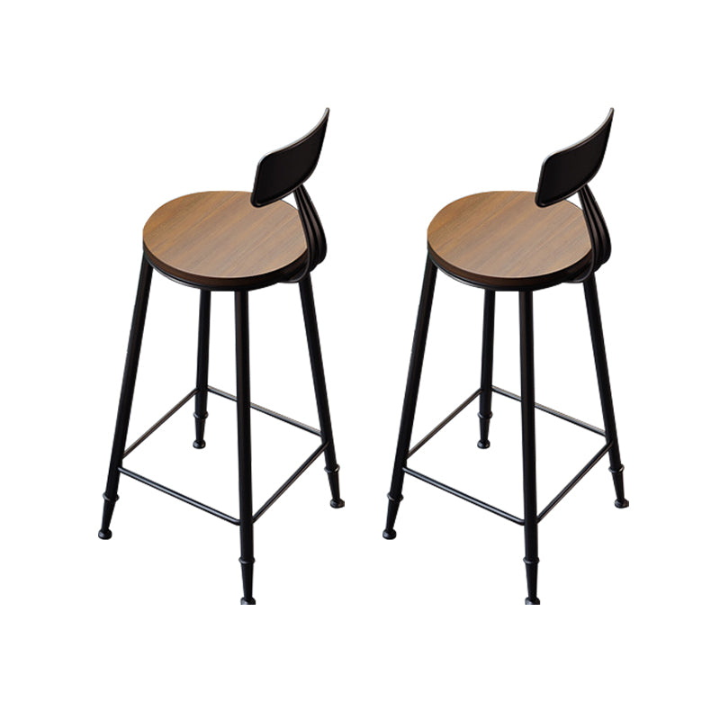 Wood Low Back Dining Stools Contemporary Armless Bar Stools with Footrest 2 Piece Set Clearhalo 'Bar Furniture' 'Bar Stools' 'bar_stools' 'furn' 'furn_bar_stools' 'Furniture' 'Kitchen & Dining Furniture' 6746932