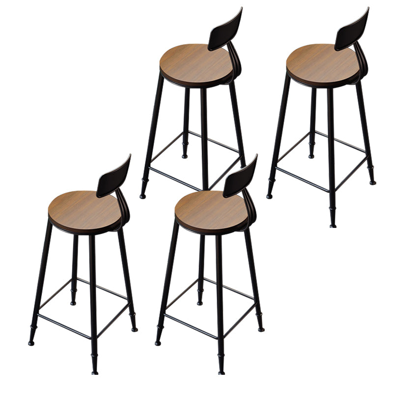 Wood Low Back Dining Stools Contemporary Armless Bar Stools with Footrest 4 Piece Set Clearhalo 'Bar Furniture' 'Bar Stools' 'bar_stools' 'furn' 'furn_bar_stools' 'Furniture' 'Kitchen & Dining Furniture' 6746933