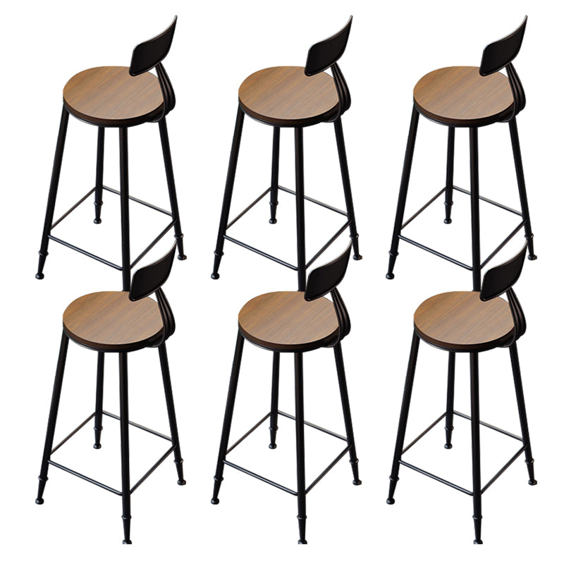 Wood Low Back Dining Stools Contemporary Armless Bar Stools with Footrest 6 Piece Set Clearhalo 'Bar Furniture' 'Bar Stools' 'bar_stools' 'furn' 'furn_bar_stools' 'Furniture' 'Kitchen & Dining Furniture' 6746935