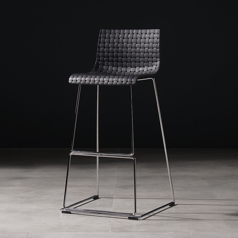 Faux Leathe Dining Stools Contemporary Bar Stools with Black Metal Base