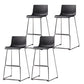 Faux Leathe Dining Stools Contemporary Bar Stools with Black Metal Base