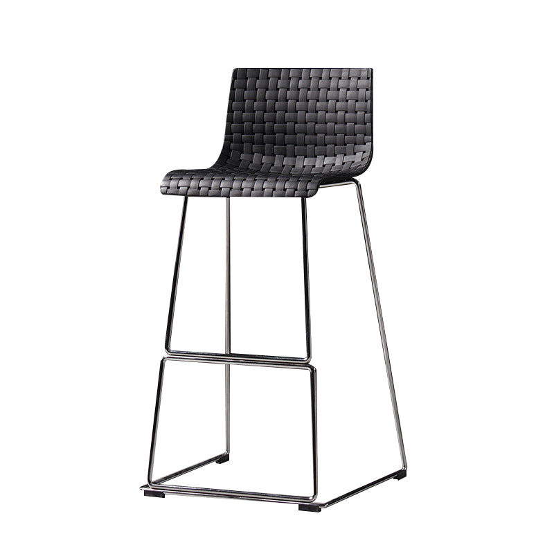 Faux Leathe Dining Stools Contemporary Bar Stools with Black Metal Base