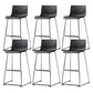 Faux Leathe Dining Stools Contemporary Bar Stools with Black Metal Base