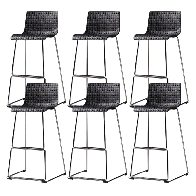 Faux Leathe Dining Stools Contemporary Bar Stools with Black Metal Base