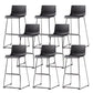 Faux Leathe Dining Stools Contemporary Bar Stools with Black Metal Base