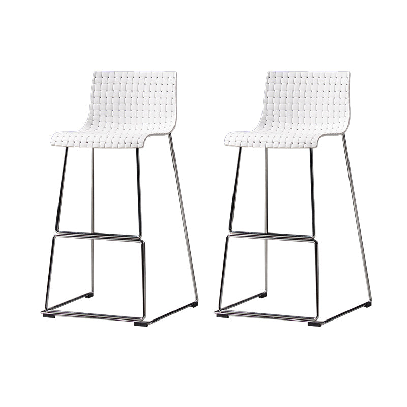Faux Leathe Dining Stools Contemporary Bar Stools with Black Metal Base
