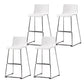 Faux Leathe Dining Stools Contemporary Bar Stools with Black Metal Base