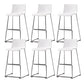 Faux Leathe Dining Stools Contemporary Bar Stools with Black Metal Base