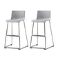 Faux Leathe Dining Stools Contemporary Bar Stools with Black Metal Base