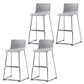 Faux Leathe Dining Stools Contemporary Bar Stools with Black Metal Base