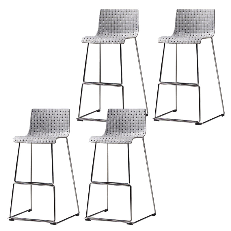 Faux Leathe Dining Stools Contemporary Bar Stools with Black Metal Base