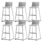 Faux Leathe Dining Stools Contemporary Bar Stools with Black Metal Base