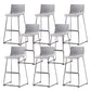 Faux Leathe Dining Stools Contemporary Bar Stools with Black Metal Base
