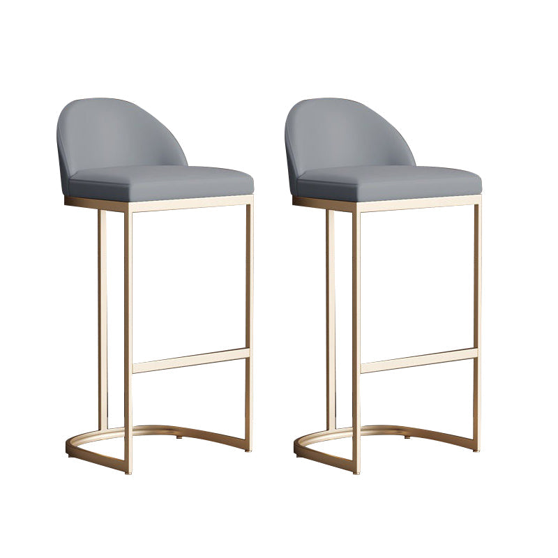 Glam Bucket Dining Stools Low Back Bar Stools with Gold Metal Base 2 Piece Set Clearhalo 'Bar Furniture' 'Bar Stools' 'bar_stools' 'furn' 'furn_bar_stools' 'Furniture' 'Kitchen & Dining Furniture' 6746967