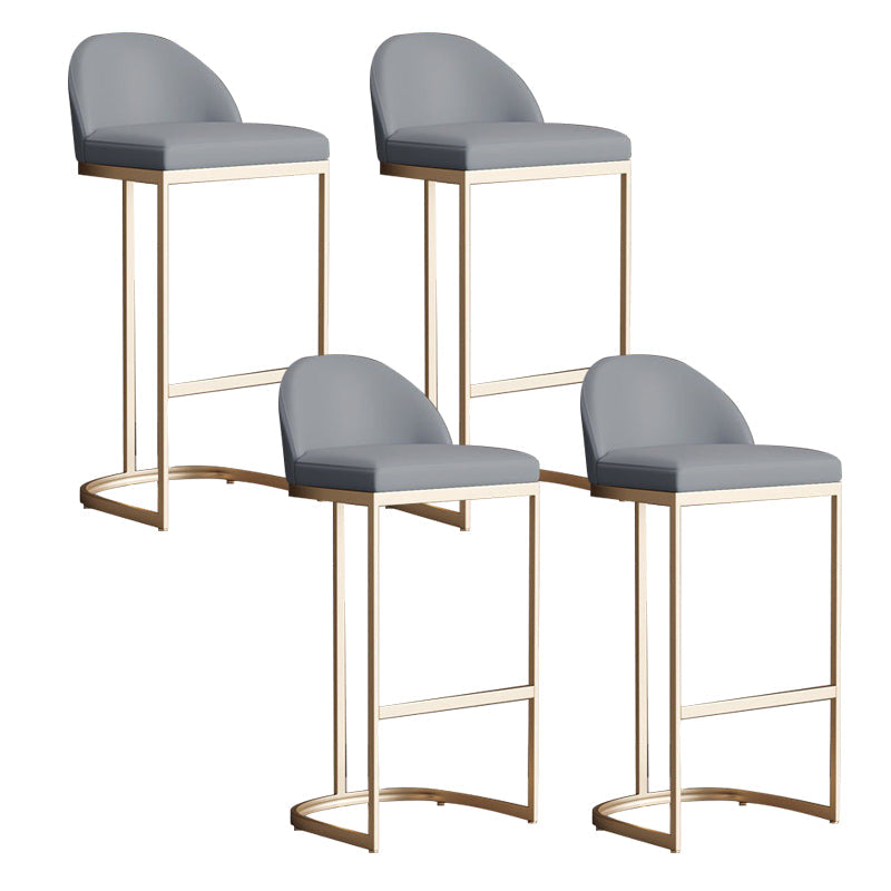 Glam Bucket Dining Stools Low Back Bar Stools with Gold Metal Base 4 Piece Set Clearhalo 'Bar Furniture' 'Bar Stools' 'bar_stools' 'furn' 'furn_bar_stools' 'Furniture' 'Kitchen & Dining Furniture' 6746968