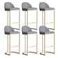 Glam Bucket Dining Stools Low Back Bar Stools with Gold Metal Base 6 Piece Set Clearhalo 'Bar Furniture' 'Bar Stools' 'bar_stools' 'furn' 'furn_bar_stools' 'Furniture' 'Kitchen & Dining Furniture' 6746970