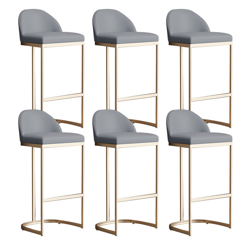 Glam Bucket Dining Stools Low Back Bar Stools with Gold Metal Base 6 Piece Set Clearhalo 'Bar Furniture' 'Bar Stools' 'bar_stools' 'furn' 'furn_bar_stools' 'Furniture' 'Kitchen & Dining Furniture' 6746970