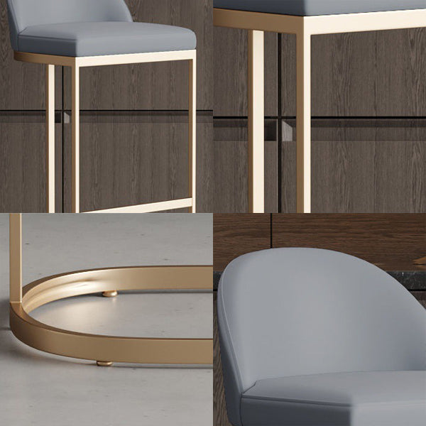 Glam Bucket Dining Stools Low Back Bar Stools with Gold Metal Base Clearhalo 'Bar Furniture' 'Bar Stools' 'bar_stools' 'furn' 'furn_bar_stools' 'Furniture' 'Kitchen & Dining Furniture' 6746976
