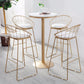 Taburetes de comedor de la espalda de estilo glamorosa taburetes de barra de metal con reposapiés