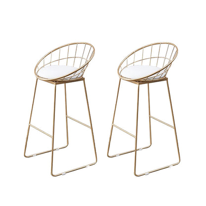 Taburetes de comedor de la espalda de estilo glamorosa taburetes de barra de metal con reposapiés