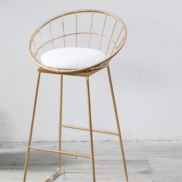 Taburetes de comedor de la espalda de estilo glamorosa taburetes de barra de metal con reposapiés