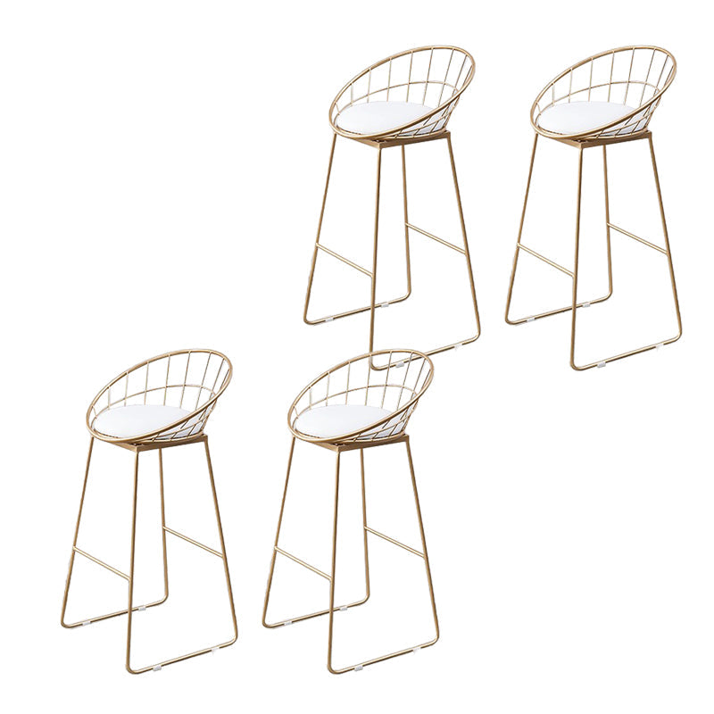 Taburetes de comedor de la espalda de estilo glamorosa taburetes de barra de metal con reposapiés