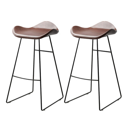 Backless Metal Indoor Counter & Bar Stools Industrial Stools with Black Frame
